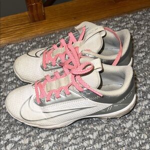 Nike White and Pink Running Shoes